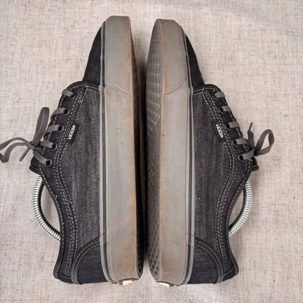 Vans Chukka Low Shoes Grey Black Chambray Lace Up Low Top Skater Men's Size‎ 9